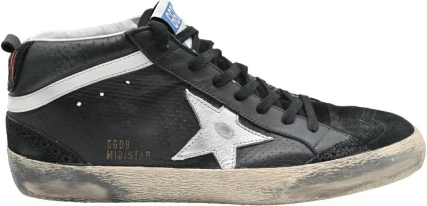 Golden Goose Mid Star Zwarte Sneakers Black Heren