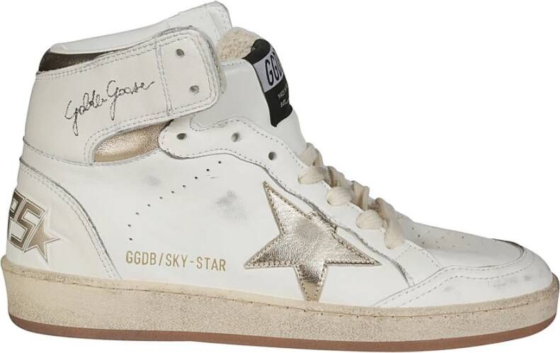 Golden Goose Sky Star Sneakers Gladde Kalfsleer Ronde Neus White Dames