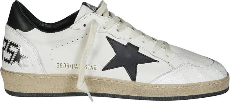 Golden Goose Leren sneakers met gekraakte neus en spoor White Heren