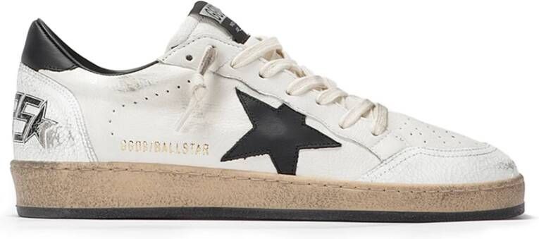 Golden Goose Leren sneakers met gekraakte neus en spoor White Heren