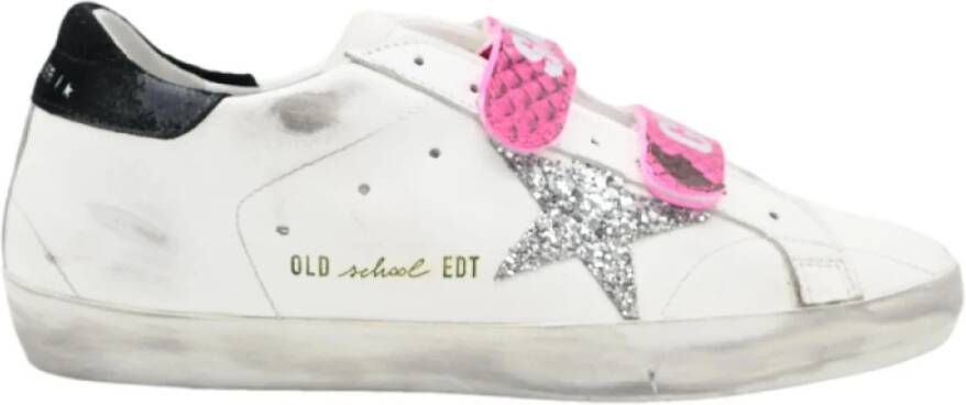 Golden Goose Old School White Silver Glitter Star Sneakers White Dames