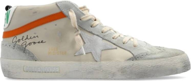 Golden Goose Oranje details hoge sneakers White Heren