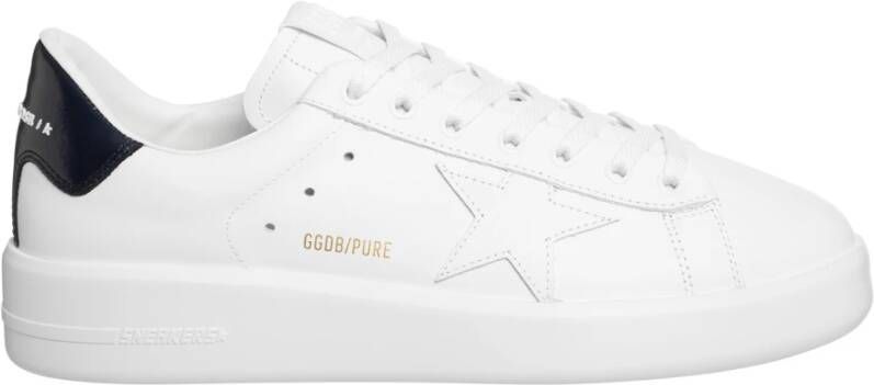 Golden Goose Witte Blauwe Pure Star Leren Bovenkant en Glanzende Leren Hak Wit Heren