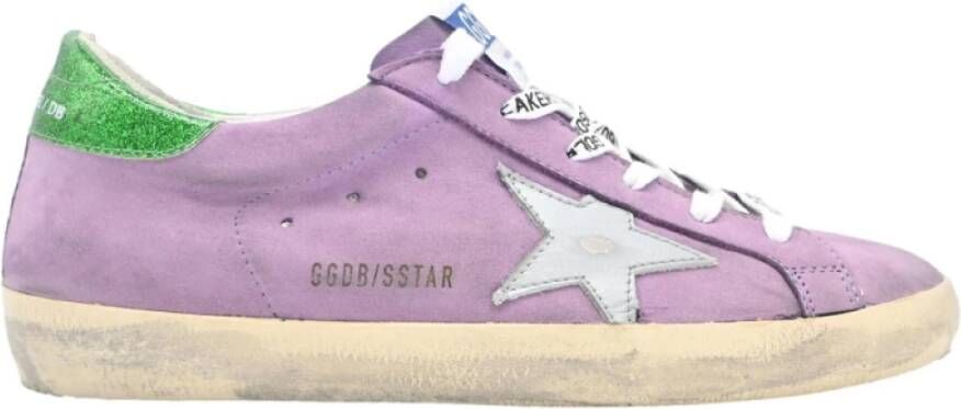 Golden Goose Paarse en Groene Superstar Sneakers Purple Dames