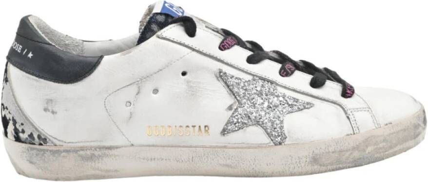 Golden Goose Phyton Silver Star Black Sneakers White Dames