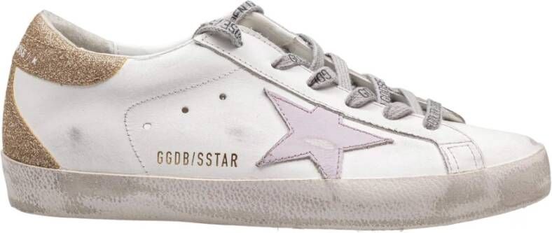 Golden Goose Platina Glitter Hiel Leren Sneakers White Dames