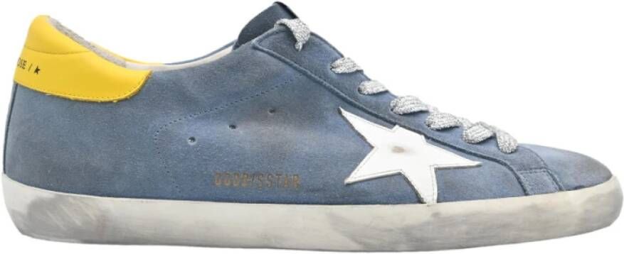 Golden Goose Powder Blue White Yellow Superstar Sneakers Blue Heren