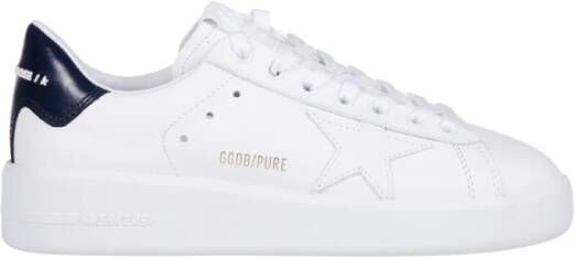 Golden Goose Witte Blauwe Leren Bovenkant en Glanzende Leren Hak Wit Dames