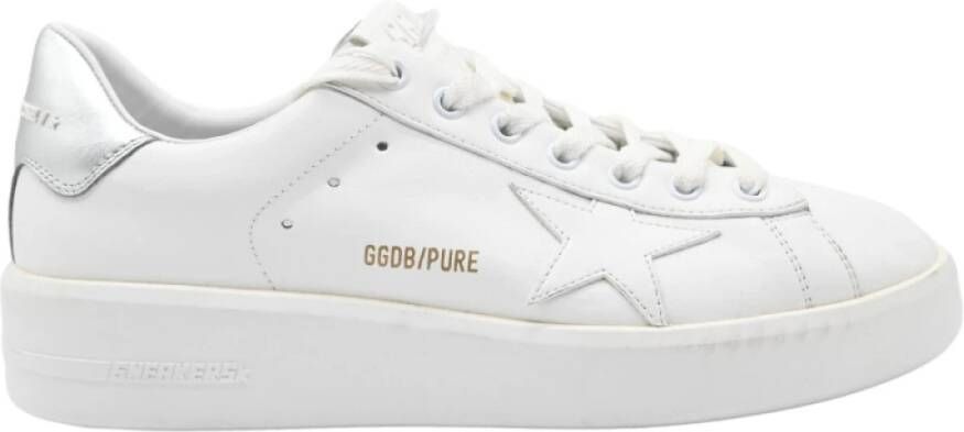 Golden Goose Pure Star White and Silver Sneakers White Dames