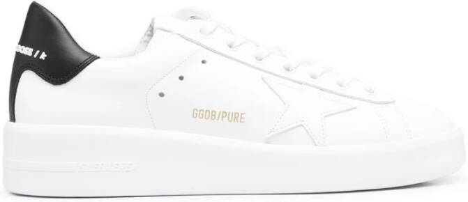 Golden Goose Pure Star Sneakers in White and Black Leather Wit Dames