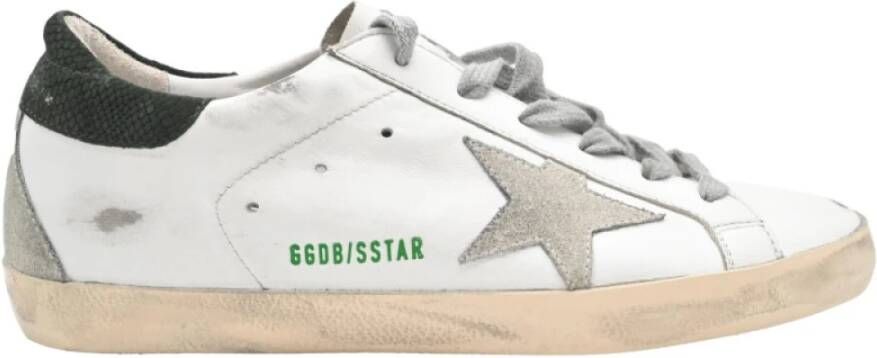 Golden Goose Python Print Sneakers Wit Militair White Dames