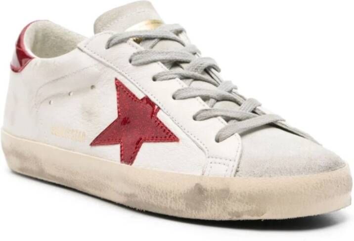 Golden Goose Rode Ster Suede Sneakers White Dames