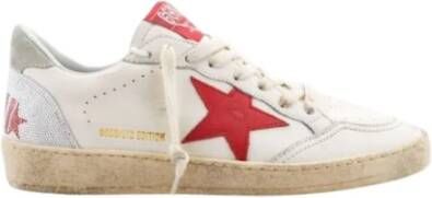 Golden Goose Rode Ster Swarovski Kristal Hiel Sneakers White Dames