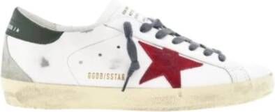 Golden Goose Rode Suède SuperStar Sneakers Groene Hiel White Heren