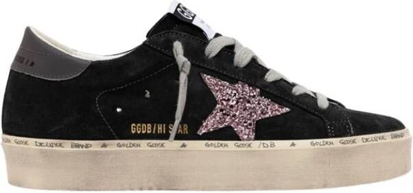 Golden Goose Roze Glitter Hi-Star Suède Sneakers Gray Dames