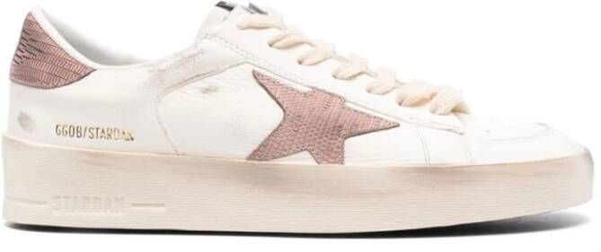 Golden Goose Roze Sneakers Distressed Design Logo Patch Pink Dames