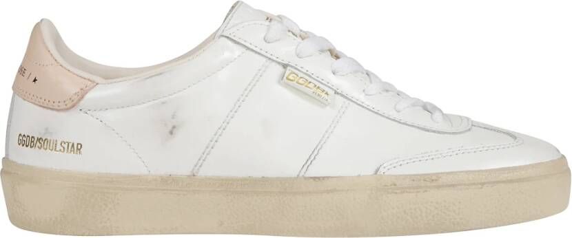 Golden Goose Witte Veterschoenen Platte Rubberen Zool White Dames