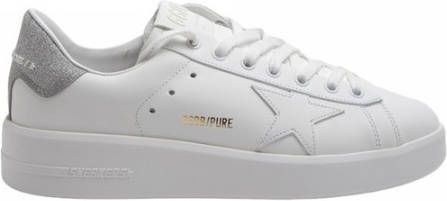 Golden Goose Witte Leren Sneakers Ster Patch White Dames