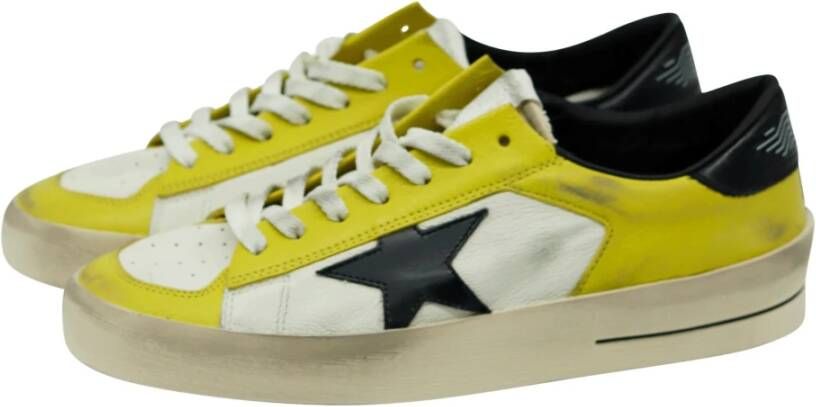 Golden Goose Stardan Toe Citronelle White Black Color-block Sneaker Geel Heren