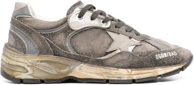 Golden Goose Sneakers met verweerde afwerking en veters Gray Heren