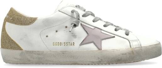 Golden Goose Platina Glitter Hiel Leren Sneakers White Dames