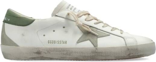 Golden Goose Leren sneakers met suède inzetstukken en geborduurd monogram White Heren