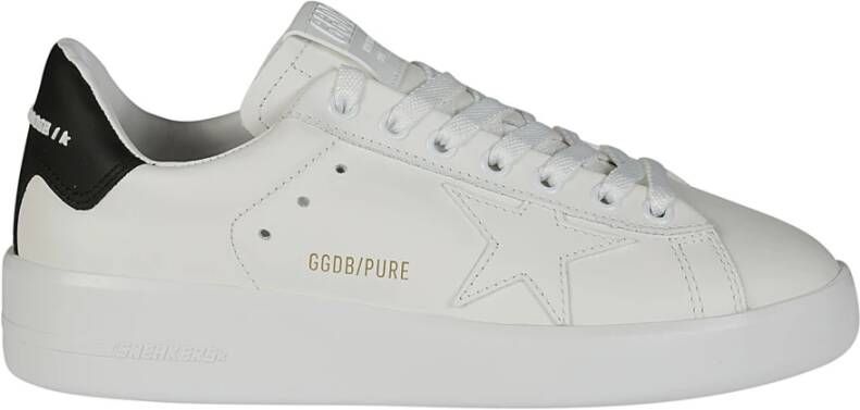 Golden Goose Pure Star Sneakers in White and Black Leather Wit Dames