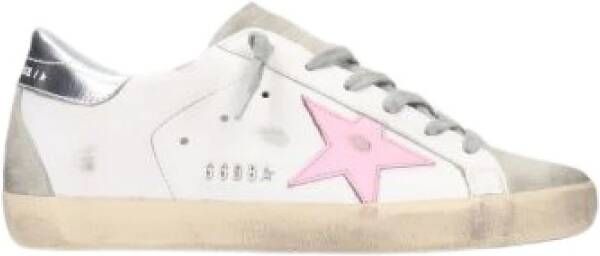 Golden Goose Super-Star Sneakers Vintage Leer Bleekroze Ster White Dames