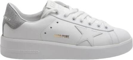 Golden Goose Witte Leren Glitter Ster Sneakers White Dames