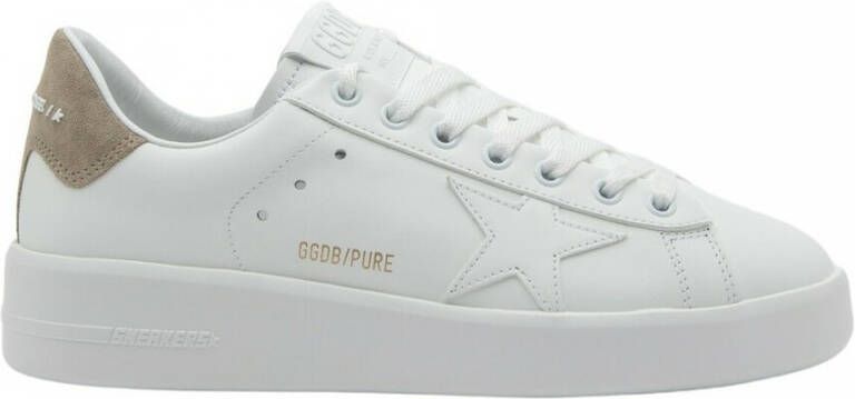 Golden Goose Witte Leren Sneakers met Glitterhak White Dames