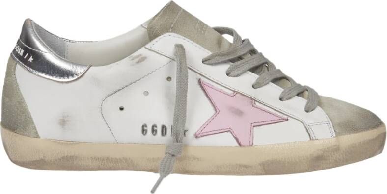 Golden Goose Super-Star Sneakers Vintage Leer Bleekroze Ster White Dames