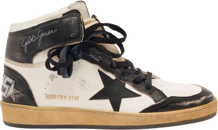 Golden Goose Hi-Top Sneakers van Gebruikt-Effekt Leer White Heren