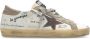 Golden Goose Witte Sneakers Distressed Design Slogan Print Beige Dames - Thumbnail 10