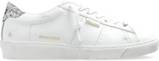 Golden Goose Witte Leren Sneakers met Zilveren Accenten White Dames