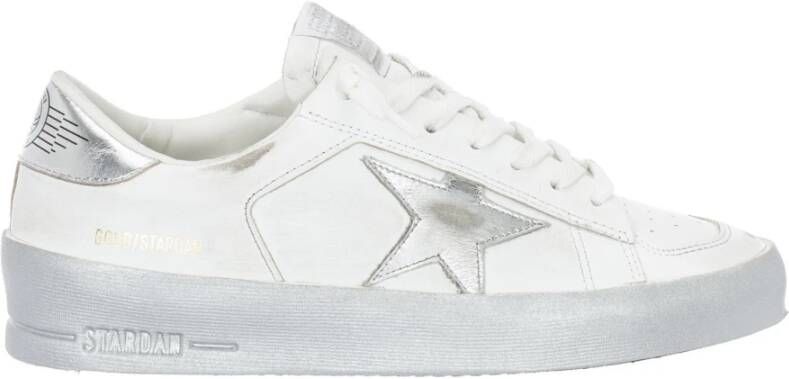 Golden Goose Witte Leren Sneakers met Metallic Ster White Dames