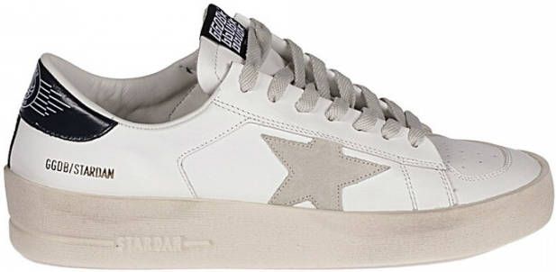 Golden Goose Verbeter je sneaker game met 10220 White Ice Black Stardan Leren Bovenwerk Suède Ster Glanzende Leren Hak Sneakers White Heren