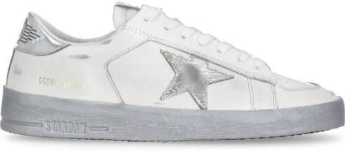 Golden Goose Witte Leren Sneakers met Metallic Ster White Dames