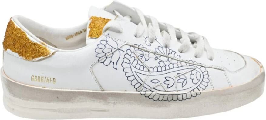 Golden Goose Stardan White Gold Sneakers White Dames