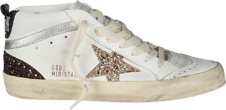 Golden Goose Stella Glitter Mid Star Sneakers White Dames