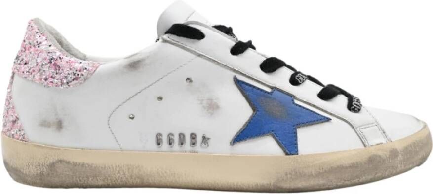 Golden Goose Ster en Roze Glitter Achterkant Sneakers White Dames