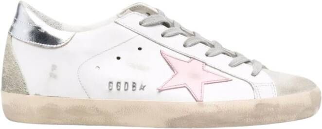 Golden Goose Super-Star Sneakers Vintage Leer Bleekroze Ster White Dames