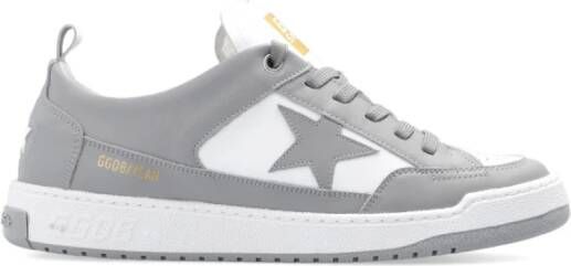 Golden Goose Stijlvolle grijze en witte leren sneakers Gray Heren