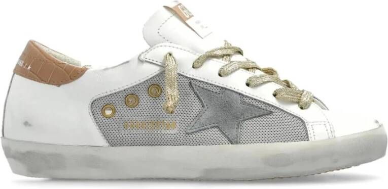 Golden Goose Stijlvolle leren sneakers met bedrukte hiel White Dames