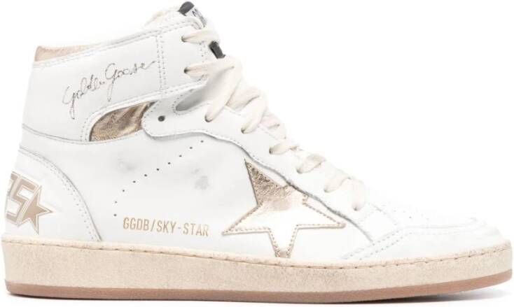 Golden Goose Sky Star Sneakers Gladde Kalfsleer Ronde Neus White Dames