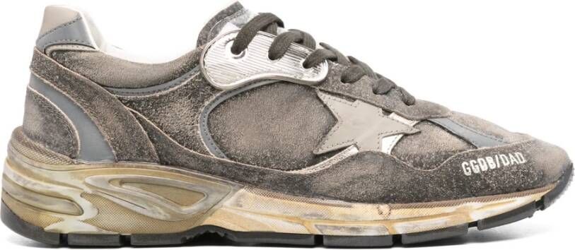 Golden Goose Versleten Veterschoenen met Rubberen Zool Brown Heren