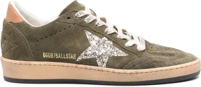 Golden Goose Suède sneakers met glinsterende ster Green Dames