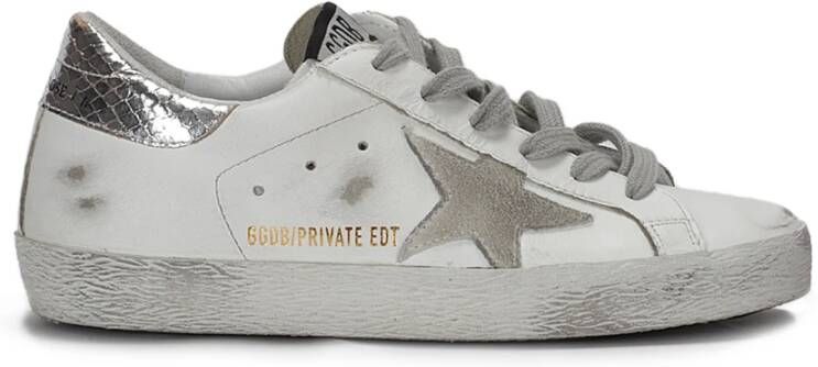 Golden Goose Low-Top Sneakers White Suede Super-Star Sneakers in wit