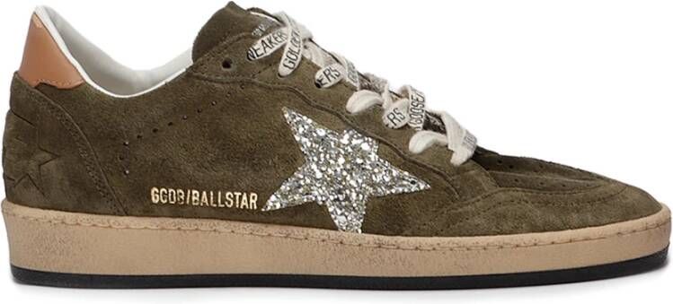 Golden Goose Suède sneakers met glinsterende ster Green Dames