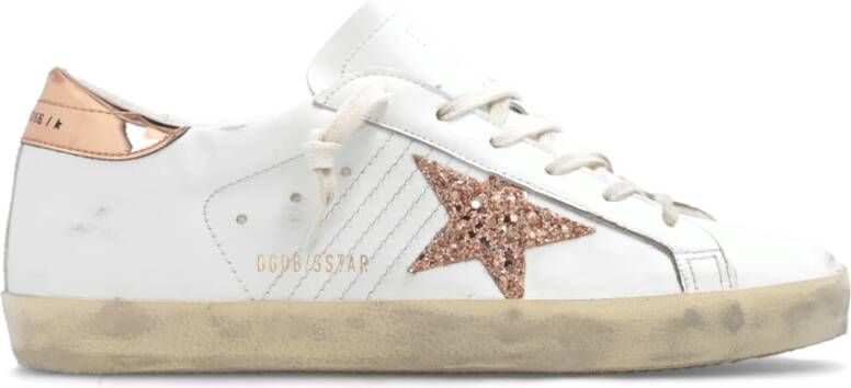 Golden Goose Super-Star Sneakers Witte Vrouw Vissen Rozen Ster White Dames