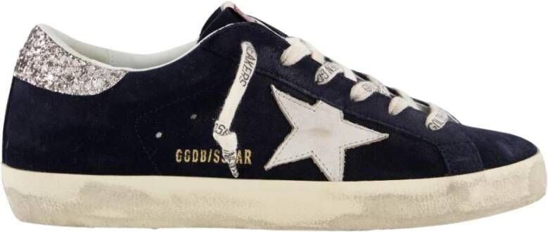 Golden Goose Super-Star Nappa Bovenwerk Suède Neus en Sterren Glitter Hak Black Dames